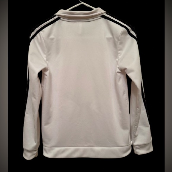 Adidas Boys Youth Medium (10/12) White 3-Stripe Track Jacket - Picture 5 of 8